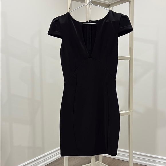 Deep V Black Dress - Picture 2 of 9